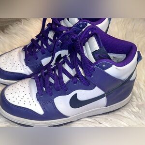 Kids Nike Purple White and black high top dunks Sneakers Classic Design
